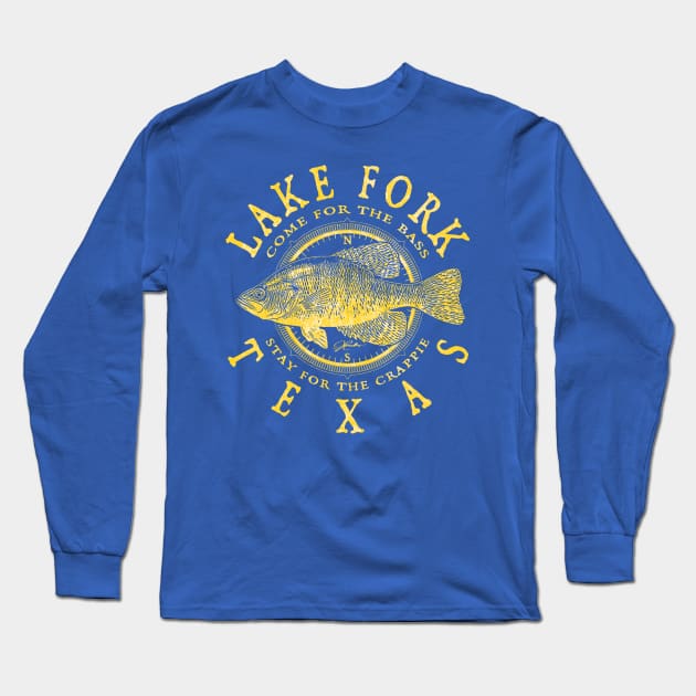 Lake Fork, Texas, Crappie Fishing Long Sleeve T-Shirt by jcombs